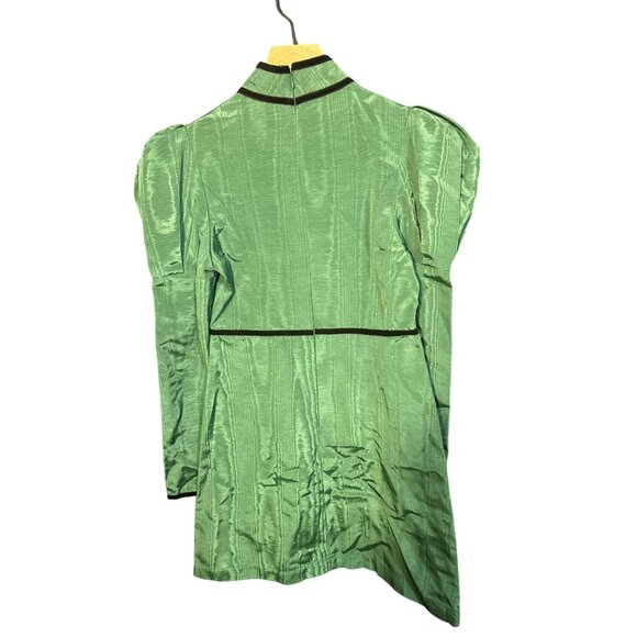 Tuckernuck Batsheva Tate Mini Dress Green Puff Sleeve Size 0 Made In USA - Picture 3 of 7